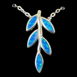 Blue Opal Pendant Nature's Whisper Silver Jewelry Product Shot - Isolated View - Lefkara Silver