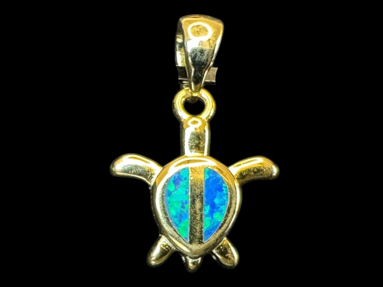 Turtle Shell Opal Blue Opal Pendant Sea Turtle Bliss - Lefkara Silver Jewellery