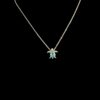 Blue Opal Pendant Starlight Turtle Silver Jewelry Detail Shot - Pendant and Chain Shot - Lefkara Silver