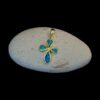 Blue Opal Pendant Teardrop Cross Gold Plated Jewelry Display Shot - Prop Shot - Lefkara Silver