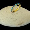 Blue Opal Ring Birthstone Gold Plated Jewelry Display Shot - Prop Shot - Lefkara Silver