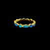 Blue Opal Ring Birthstone Gold Plated Jewelry Product Shot - Isolated View - Lefkara Silver