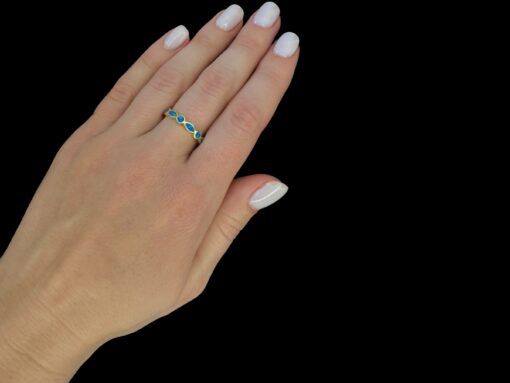 Blue Opal Ring Birthstone - Image 2