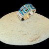 Blue Opal Ring Endless Meander Silver Jewelry Display Shot - Prop Shot - Lefkara Silver