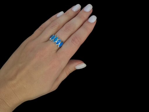 Blue Opal Ring Marquise Lagoon - Image 2