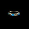 Blue Opal Ring Mosaic Deco Silver Jewelry Product Shot - Isolated View - Lefkara Silver