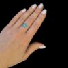 Blue Opal Ring Olive Branch Silver Jewelry Wear Shot - Model Shot - Lefkara Silver
