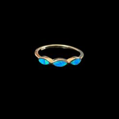 Blue Opal Ring Tranquil Wave Silver Jewelry Product Shot - Isolated View - Lefkara Silver