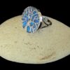 Blue Opal Ring Tree of Life Portal Silver Jewelry Display Shot - Prop Shot - Lefkara Silver