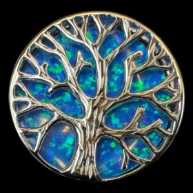 Blue Opal Ring Tree of Life Portal Silver Jewelry Product Shot - Isolated View - Lefkara Silver