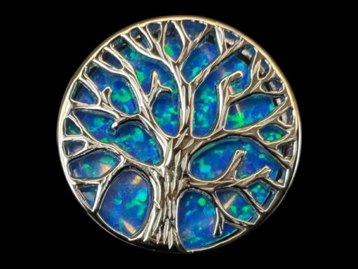 Blue Opal Ring Tree of Life Portal Silver Jewelry Product Shot - Isolated View - Lefkara Silver