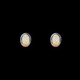 White Opal Earrings Birthstone Silver Jewelry Product Shot - Isolated View - Lefkara Silver