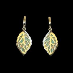 White Opal Earrings Leafy Veil Silver Jewelry Product Shot - Isolated View - Lefkara Silver