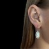 White Opal Earrings Oval Shine - Image 2