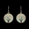 White Opal Earrings Tree of Life Sparkles Silver Jewelry Product Shot - Isolated View - Lefkara Silver