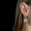 White Opal Earrings Tree of Life Sparkles - Image 2