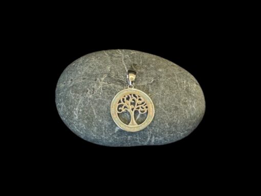 White Opal Pendant Tree of Life Halo Silver Jewelry Display Shot - Prop Shot - Lefkara Silver