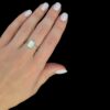 White Opal Ring Vintage Bezel Silver Jewelry Wear Shot - Model Shot - Lefkara Silver