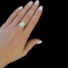 White Opal Ring Vintage Glamour Gold Plated Jewelry Wear Shot - Model Shot - Lefkara Silver