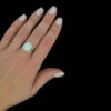 White Opal Ring Vintage Glamour Silver Jewelry Wear Shot - Model Shot - Lefkara Silver