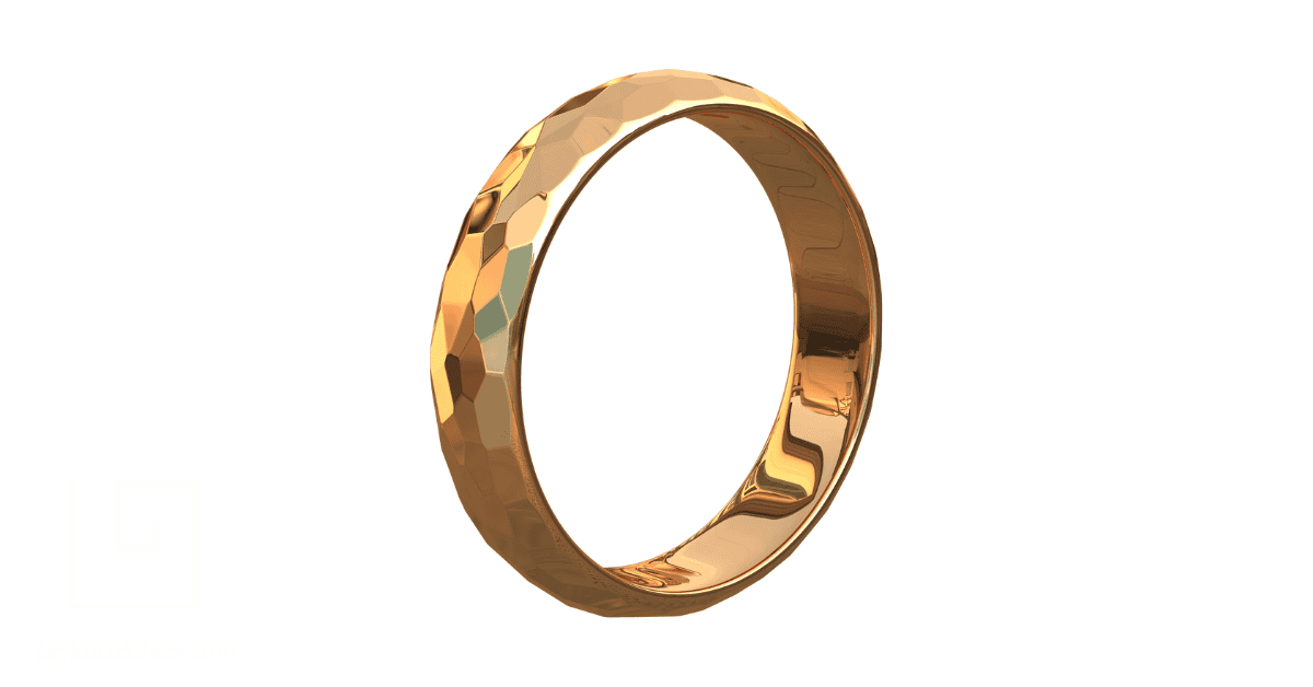 A gold ring in clean 0.5 mm increments to signify EU ring size conversion in rounded style