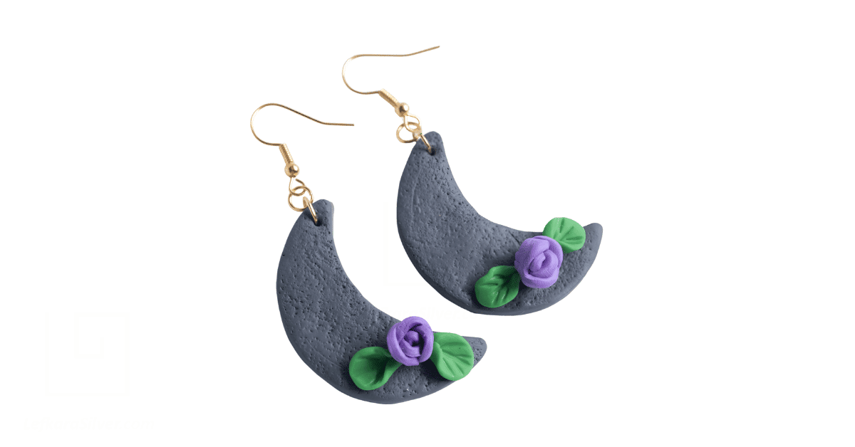 A pair of handmade earrings. 
