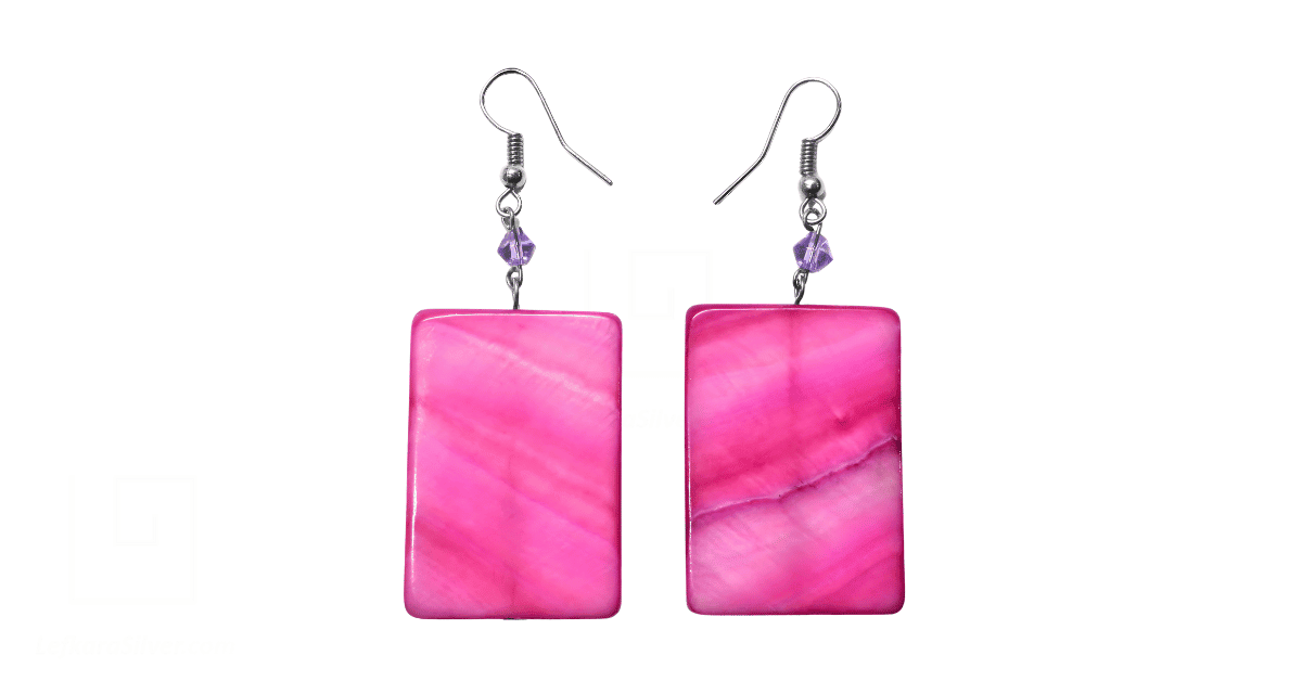 A pair of drop earrings. 