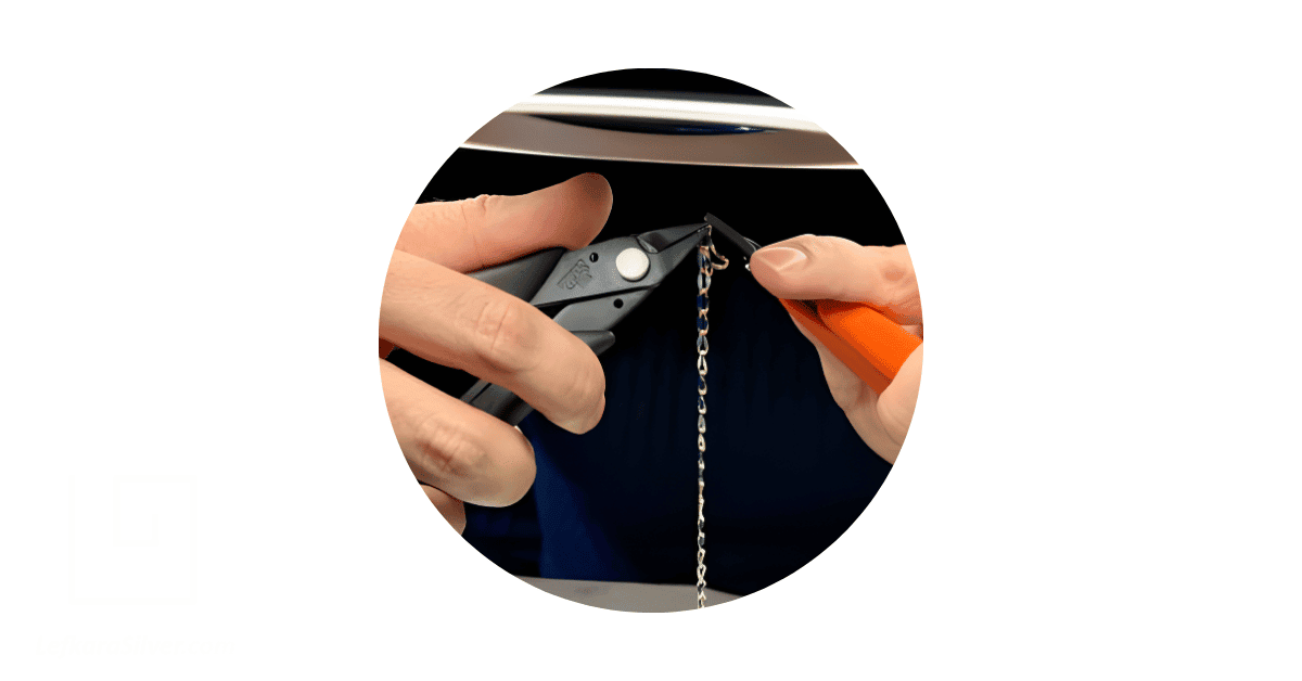 A Jeweller making a permanent bracelet. 