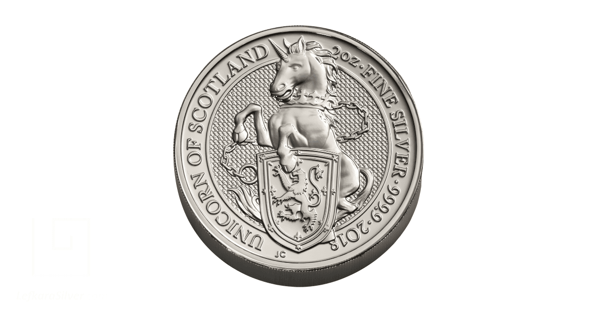 Unicorn of Scotland silver coin. 