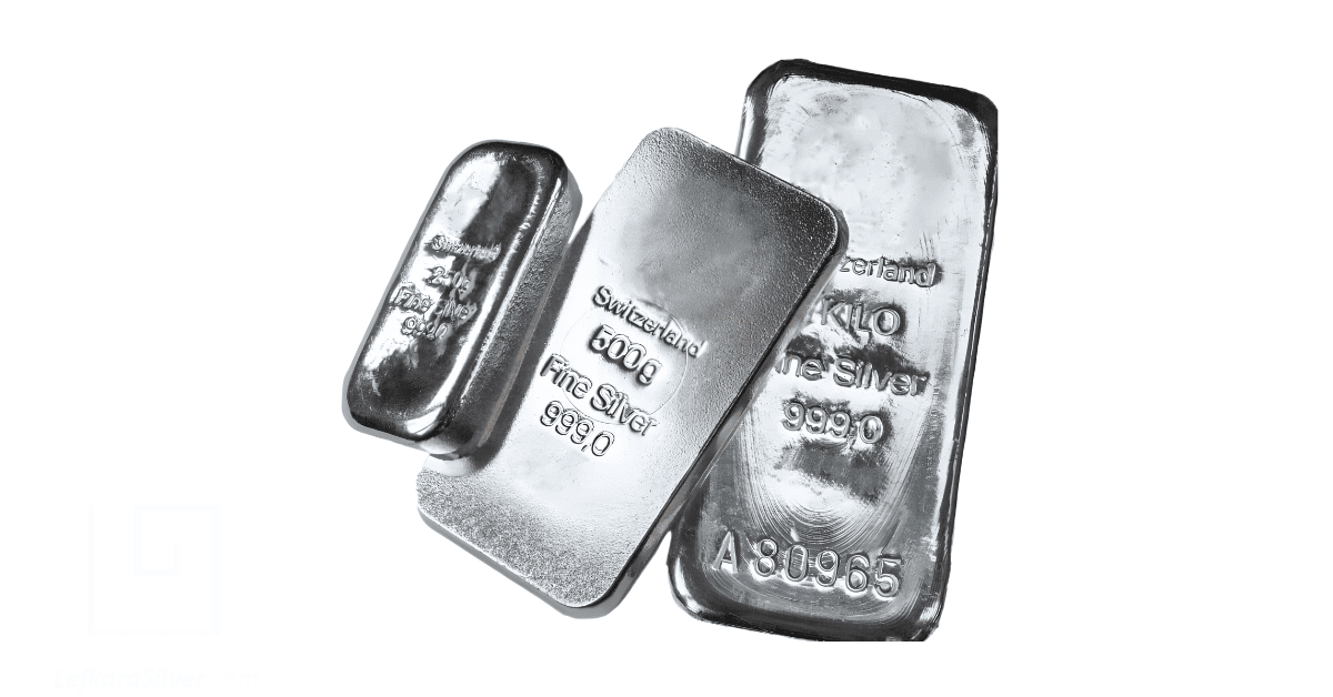 Different sizes of silver bars.