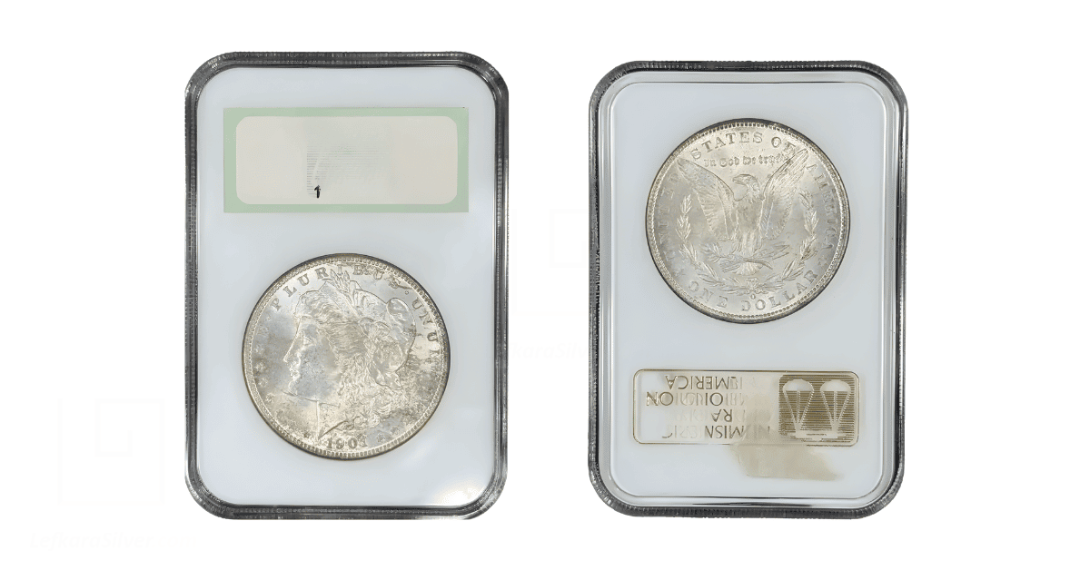 silver coins packaged for sale. 