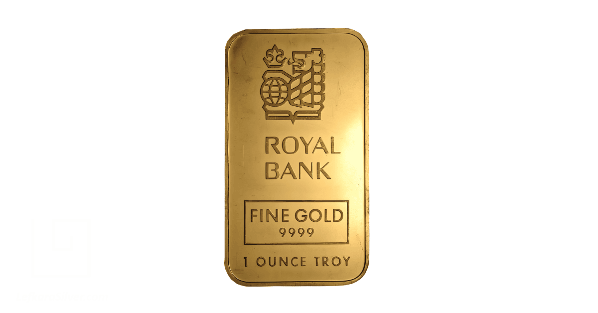 A Royal Bank 1-ounce gold bar. 