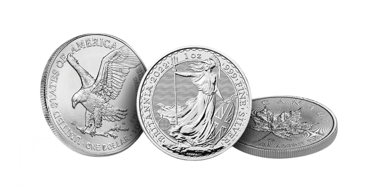 Different silver coins.