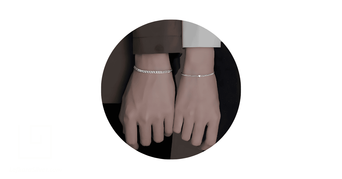 a couple's hands with their wrists adorned with matching permanent bracelets.