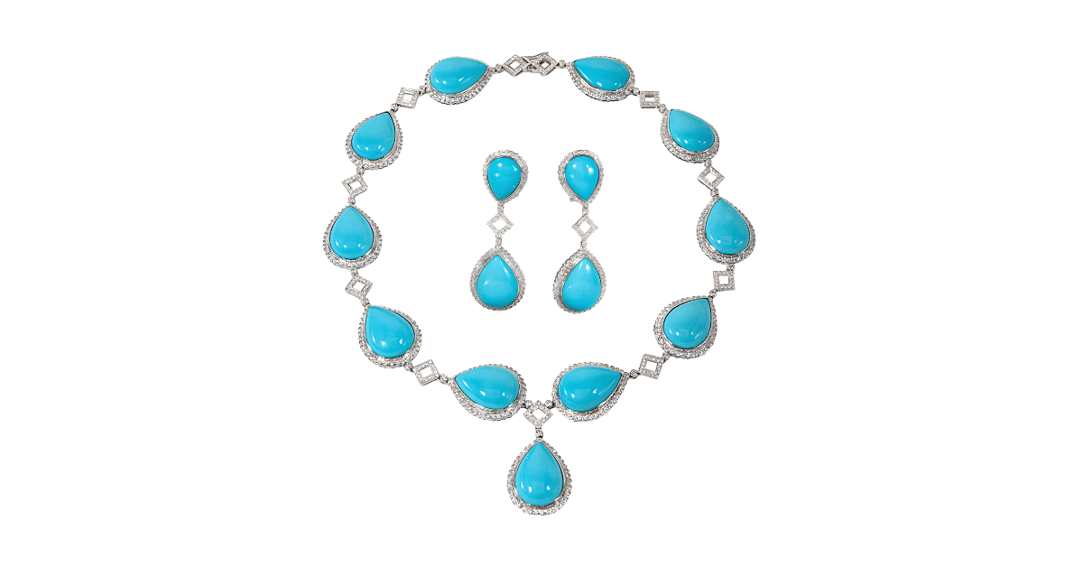 a turquoise jewelry set.