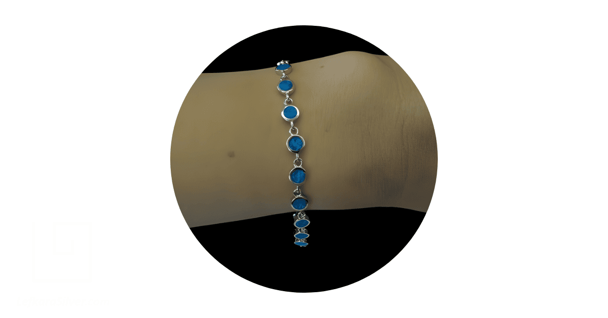 a blue opal bracelet.