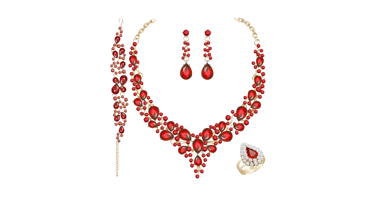 A ruby jewelry set.