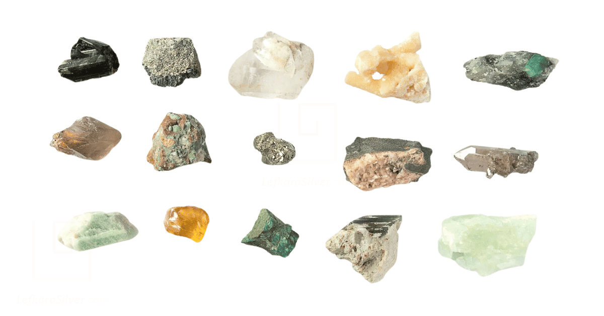 All the birthstones of the year. 