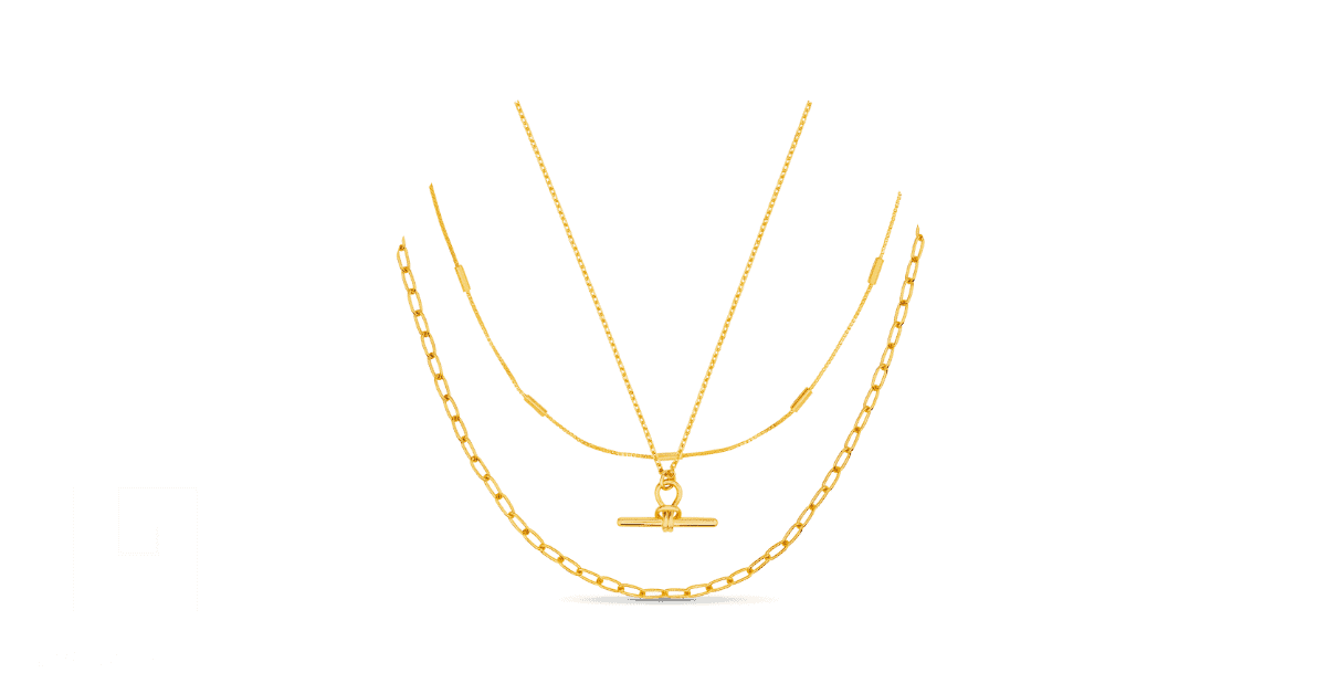 A layered, dainty necklace piece. 