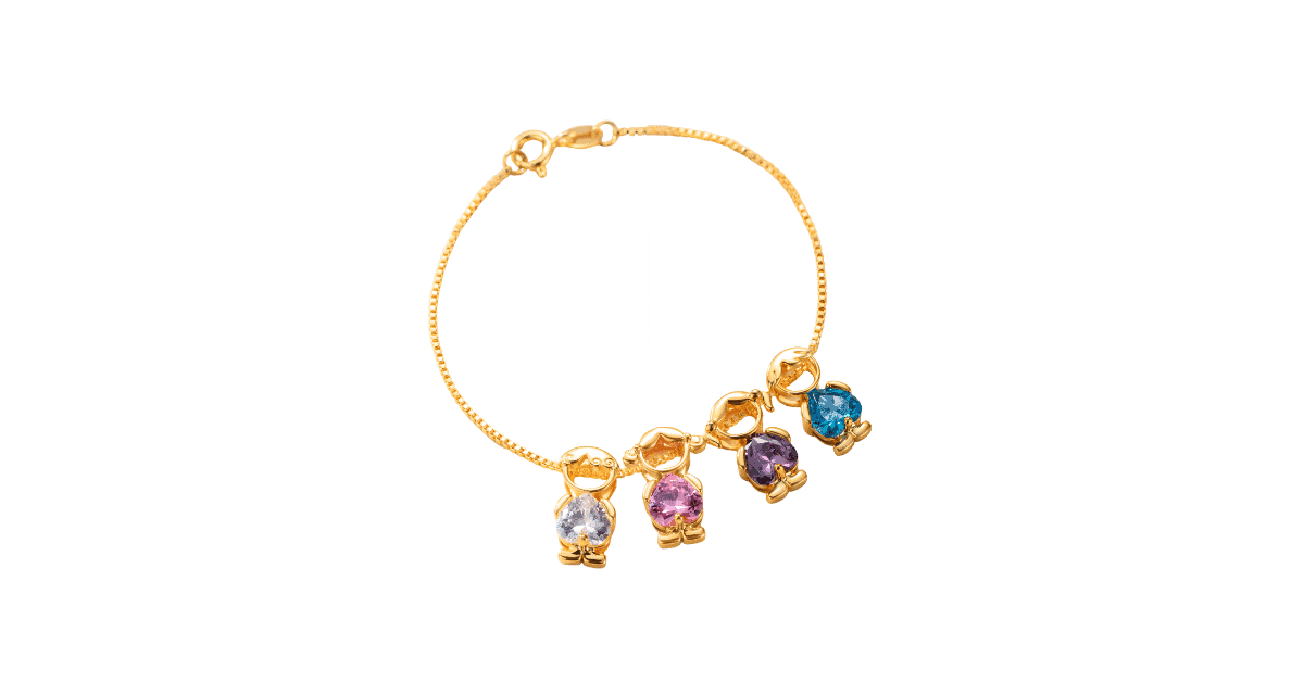 A birthstone bracelet made with gold. 