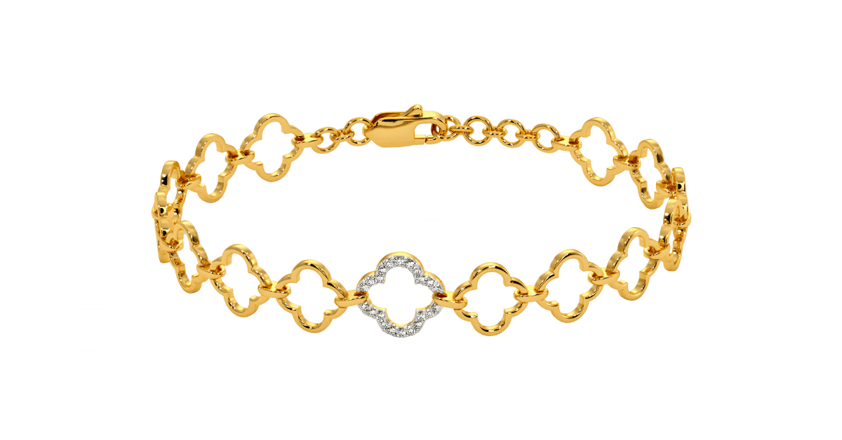 a yellow gold bracelet. 