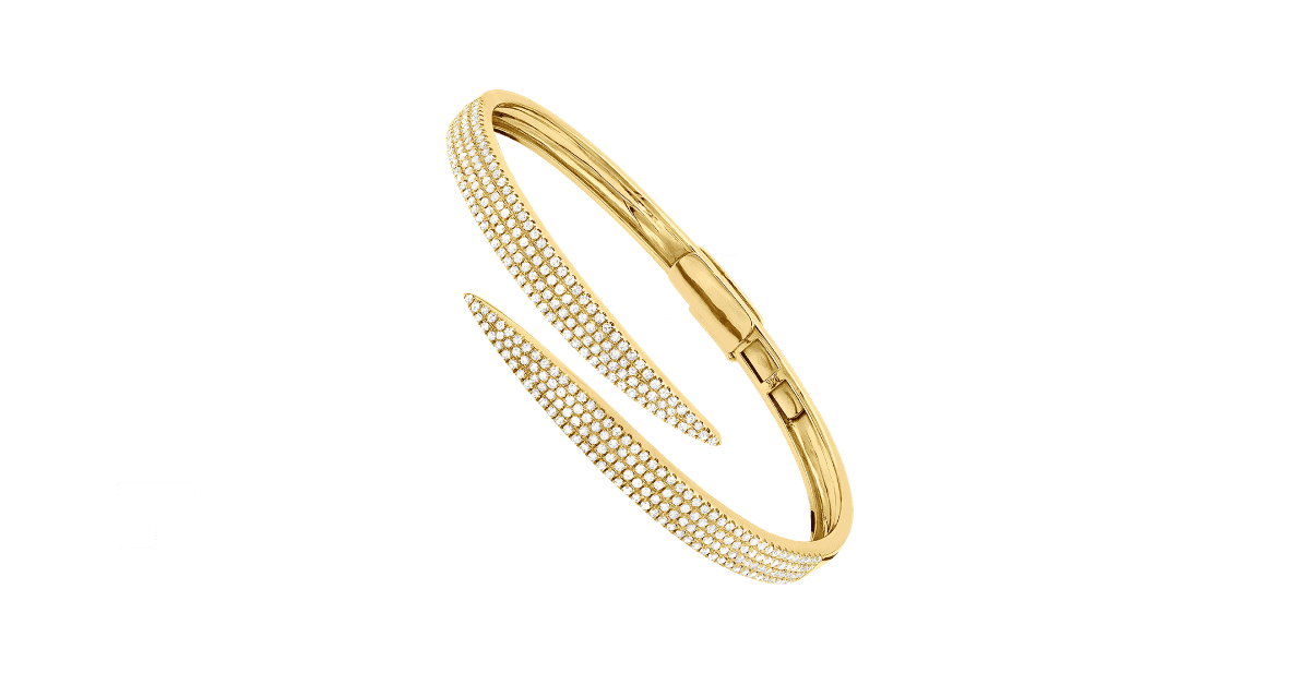 a gold bangle bracelet. 