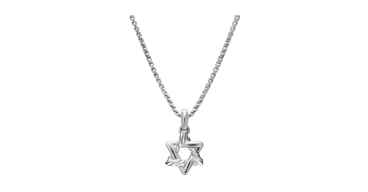 A David Yurman silver necklace for men.