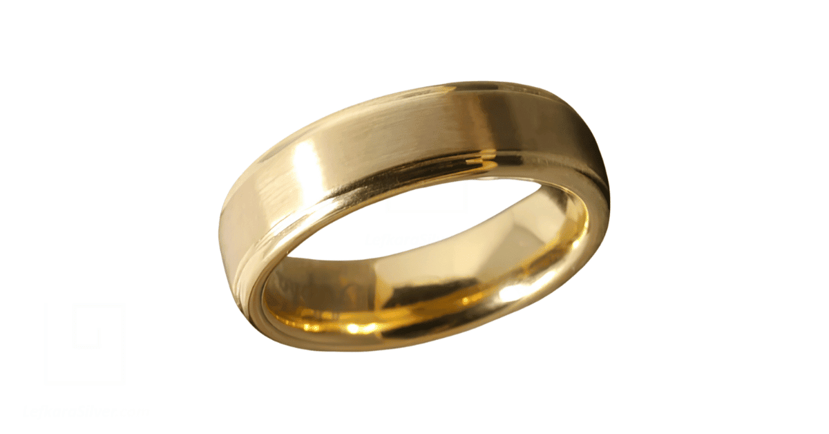 a gold-plated wedding band for men.