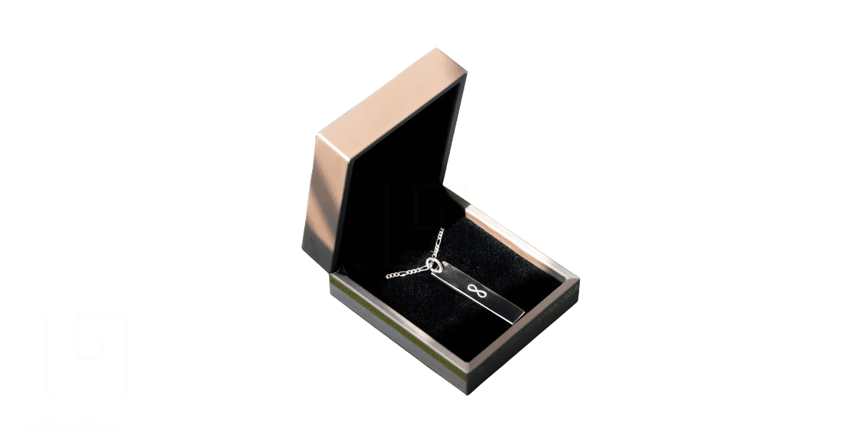 a necklace in a jewelry box.