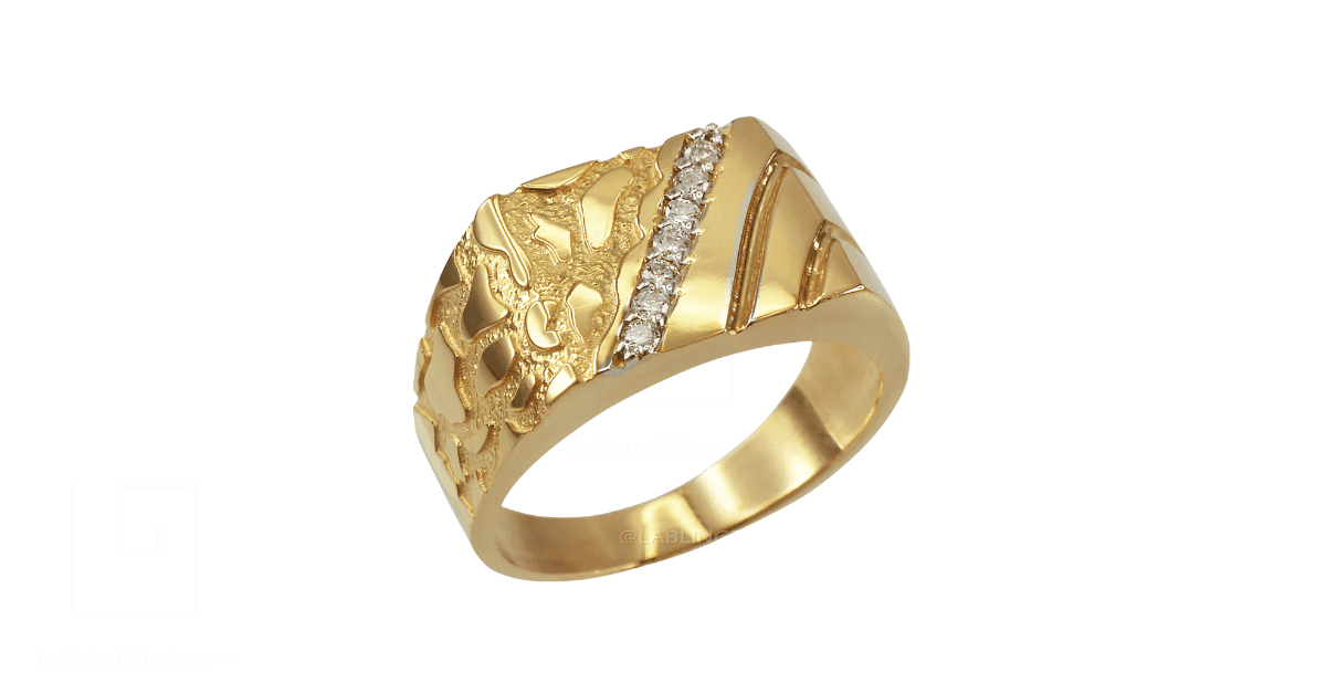 a man's gold ring.