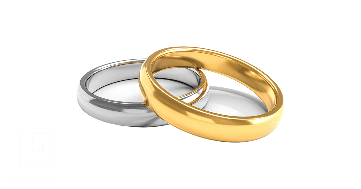 silver and gold wedding rings for women. 