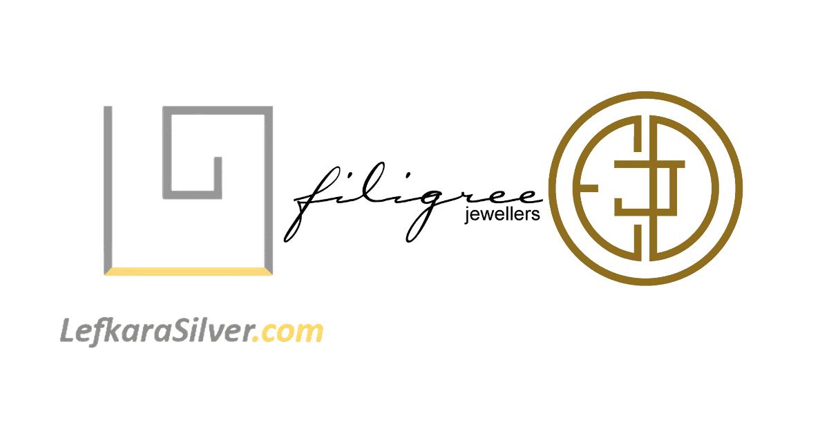 Logos of Lefkara Silver and other filigree jewelry stores.