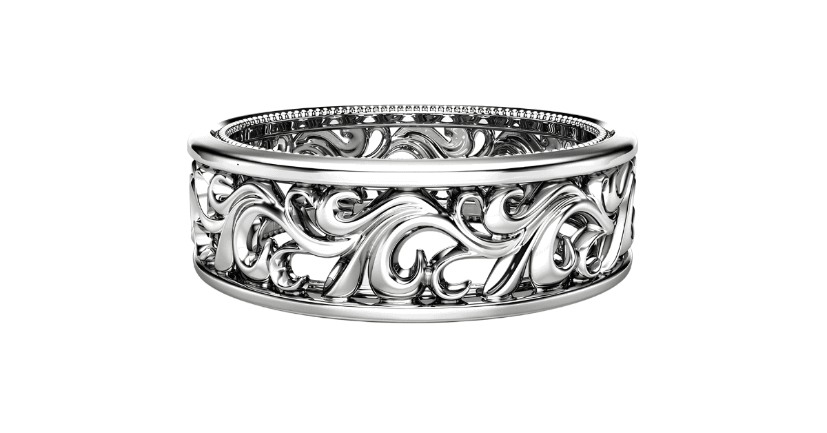 men's filigree wedding band