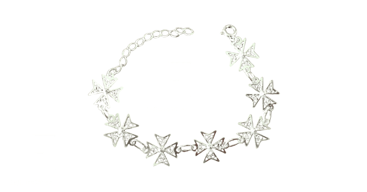 A Maltese filigree cross bracelet.